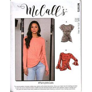 McCall's M7975 Misses L to XXL Knit Knotted Tops Uncut Sewing Pattern
